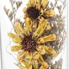 Fleurs décoratives Tournesol Lampe Soleil Artificiel Décor À La Maison Fleur Enchantée Dans Le Dôme De Verre Pour La Décoration De La Chambre (Jaune)