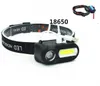 Multi-function USB charging headlamp with 18650 battery USB charger Outdoor camping emergency battery headlights 6 mode COB lamp flashlight