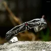 Bracelet Vintage Crocodile Avec Zircon Pierres Yeux Bracelet Pour Hommes Femmes Punk En Acier Inoxydable De Mode Creative Bijoux Cadeau Goutte