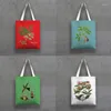 Storage Bags Doodles And Flowers Leaves Packaging Women's Home Supplies Cosmetic Bag Organizer Items Tool