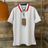 Летняя половая рубашка для мужчин италия качественная хлопчатобумажная одежда печь для печати мода Хай -стрит хип -хоп повседневный бизнес Мужские рубашки поло
