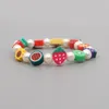 Strand Mixed Boho Ethnic Style Freshwater Pearl Armband Charm Fruit/Flower Shape Polymer Clay Beads Fashion Women SMEEDCHIRY ACCESORies