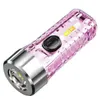 Mini Llavero Linterna 8 Modos de Luz USB LED Antorcha Recargable Luz de Trabajo Pequeñas Linternas de Bolsillo al aire libre Camping COB Lámpara Llavero Flash Luz Alkingline