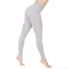Leggings da donna 40% CALDOLadies Tinta unita Elastico Vita alta Leggings sottili Yoga Alta elasticità Sport Fitness Leggings Hip Running Pantaloni da allenamento P