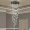 Avizeler led spiral merdiven avizesi kristal villa salonu oturma odası yıldızlar yağmur damlası tasarım çatı asmak lamba ev dekor kapalı aydınlatma