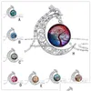 Подвесные ожерелья Sier Tree of Life Time Time Diefe Cabochon Sun Sun Семейное стекло, хороший ювелирный запас