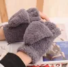 fuzzy women warm gloves flap half finger gloves adult lady girls thick coral fleece writing working mitten hand warmer soft fuzzy glove