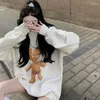Hoodies voor dames BEENLE Print Trui Herfst Winter Verdikte Eenvoudige Pullover Koreaanse Mode Losse Hoodless Top BF Street Dames