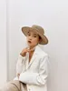 Wide Brim Hats Bucket Hats 05-shi drop Natural salty grass weaving pearl chian pin lady cap women leisure panama JAZZ hat 230602