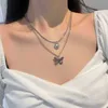 Fashion Butterfly Pendant Necklace Alloy Pearl Gold Necklace for Women Versatile Jewelry Accessories Gift