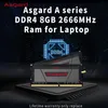 Rams Asgard A1 Memoria RAM pour ordinateur portable DDR4 8 Go 16 Go 2666MHz 260pin High Performance Sodimm Notebook 1.2 V non ECC