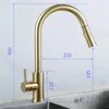 Kitchen Faucets Gold Black Faucet Pull Out Single Hole Handle Swivel 360 Sink Water Mixer Tap Bathroom Accessories Shower Stream Sprayer