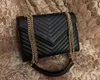 Bolso de diseñador Bolsos de caviar para mujer Bolsos de hombro Bolsos de cuero para mujer bolso de mano rayas diagonales clásicas cadenas acolchadas doble solapa bolsos cruzados medianos