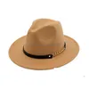 Chapeaux à large bord haut tendance pour hommes femmes élégant solide feutre Fedora chapeau bande plat Brimhats élégant Trilby Panama Caps Drop Delivery A Dhidb