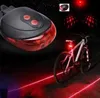 Luzes de bicicleta a laser 5LED+2 para ciclismo de segurança Lâmpada traseira de bicicleta à prova d'água Luz traseira de bicicleta a laser Lâmpada de aviso piscando luzes de aviso de bicicleta