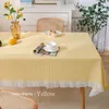 Table Cloth White Rectangular Tablecloth Thicken Cotton Linen With Tassel For Pink Wedding Dining Kitchen Desk Decoration