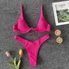 Kvinnors badkläder sexig underwire bikini set 2023 kvinnor solid leopard push up mikro baddräkt sommar neon grön baddräkt thong badkläder biquini j230603