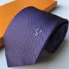 Neck Ties Brand Mens Tie Silk Necktie Designer purple Jacquard Party Wedding Business Woven Luxury Fashion Plaid Casual Design box suit Tie