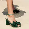 2022 Летний бренд роскошный дизайнер высококачественный открытый Peep Toe Bowknot High Heels Women Sandals Платье Свадебная обувь L230518