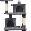 Scratchers 62.2" Double Condo Cat Tree and Scratching Post Tower, Dark Gray Cat Furniture Cat Tree Cat Accessories Cat Tree Tower