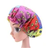Beanie/Skull Caps Kids Girls Justerbar Sleep Cap African Batik Print Satin Hair Care Bonnet Turban Child Hat Chemo Beanies Elastic DHQCB