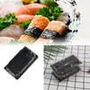 Flatware Sets 100PCS Disposable Sushi Packing Box Fruit Cake Carry Out Container Take Boxes (Black)