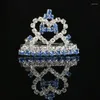 Hair Clips 6pcs X (each Stone Color Way 3pcs) Rhinestone Heart Bone Mini Crown Tiara Pets Or Girls Gift Barrette Jewelry