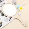 Mirrors CX155 hot European Style Vintage Handheld Roses Mirror Princess Women Girls Oval Vanity Makeup Cosmetic Tool with AntiSlip