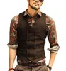 Gilet da uomo Lansboter Gilet da uomo Classico misto cotone doppio petto Slim Fit Gilet formale per la festa nuziale Prom