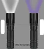 Powerfu T6 Flashlight Torchl Ultraviolet Detector 395NM Blacklight Purple Light Torch LampダブルライトビーズホワイトUVライトズーム懐中電灯