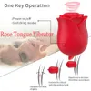 Massagegerät Leistungsstarker Rosenvibrator Weibliche Zunge Oral Lecken Maschine Nippel Klitoris Klitoris Stimulator Erwachsene Waren für Frauen