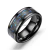 Band Rings Black Carbon Fiber Ring Men Women Steel Womens Mens Finger Man Woman Lovers Fashion Jewelry Jewellery Drop Delivery Dh75G