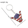 Creative Independence Day American Flag Keychain Pendant Fjäril