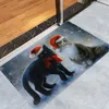 Dywany 10pcs 3 Rozmiar Kreatywny Boże Narodzenie Święty Mikołaj antypoślizgowa mata podłogowa w kuchni flanelowa dywan dywany Dekoracja domu