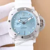 Fluorescencyjne męskie obserwuj Ice Blue Dial Automatyczny ruch ciężki stalowy opaska 47 mm na rękę