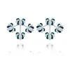 Orecchini pendenti TIRIM Crystal Abalone Shell Zircon Stud Flower Orecchini Giacche per le donne Due modi di indossare accessori moda