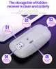 2.4g 수신기 7 컬러 LED 백라이트 Silent Mice USB 광학 게임 마우스 컴퓨터 데스크탑 랩톱 PC 게임을 갖춘 A2 충전식 무선 Bluetooth 마우스