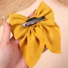 2PCS Hair Accessories Solid Color Big Bows Clips For Girls Sweet Bowknot Hairpins Satin Butterfly Barrettes Clip Kids