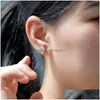 Boucles d'oreilles rondes clou glacé réglage zircone cubique pour les femmes 2021 bijoux classiques cadeau d'anniversaire livraison directe Dhekl