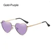 Lunettes de soleil Tendance Protection UV400 Cadre Métallique Accessoires Fantaisie Forme Coeur Nuances Mode Lunettes Années 90 Coeur Soleil