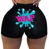 Shorts Femininos Sexy Shorts Femininos Roupas Femininas de Verão Candy Snack Wap Gráfico Cintura Alta Biker Booty Shorts Atacado Material 230603