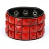 Charme Armbänder Mode Gothic Punk Einzigartige Spikes Niet Stud Breite Manschette Leder Rock Armreif Pu Armband Frauen Männer Schmuck