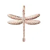 Pendanthalsband FJ Kvinnor Big 585 Rose Gold Color Dragonfly White Cubic Zircon Jewelry