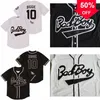 Xflsp GlaMitNess Biggie Smalls 10 Bad Boy Maglia da baseball bianca Include toppa Bianco Nero Moda Doppia cucitura Alta qualità