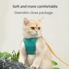 Leidt kattenharnas en riem ingesteld voor ontsnappingsbewijs kattenvestharnas met reflecterende strip verstelbaar zachte vest voor kittenpuppy