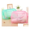 Travel Cosmetic Bag Clear Waterproof Pouch Pvc Zippered Wash Portable Vacation Makeup Bags Bathroom Storage Drop Delivery Dhhfz