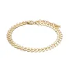 6 pcs/set pure real solid yellow rose white gold cheap rope snake chain bracelets women girls beauty leaf geometry