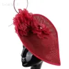 Chapeaux à large bord Seau Chapeaux Mode Fleur Femmes Formelle Fedora Cap De Mariage Casque À La Main Dames Événement Derby Grand Fascintator Chapeau Épingle À Cheveux Chapellerie Cap 230602