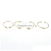 Bangle Luxury Designer Jewelry Women Bracelets Elegant Bangles Cuff Bracelet Vintage Leaf Charm Hollow Out 4Pcs Gold Drop Delivery Dhytv