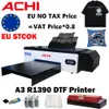 Imprimantes Achi DTF Imprimante A3 Transfert de chaleur R1390 6 Couleur Imprimante pour tshirt à capuche Hat Cuir Transfer Direct Transfer Film EU Warehouse